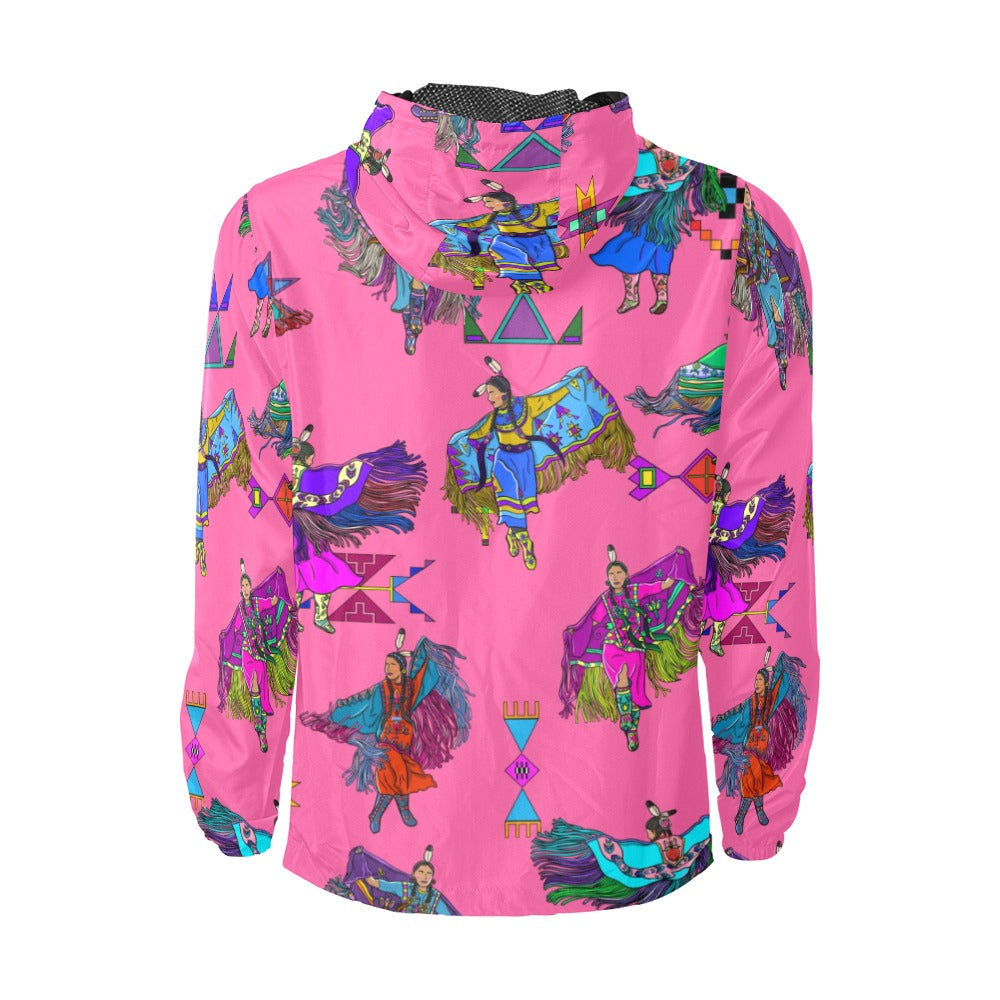 Women's Fancy Dancers Pink Men's Windbreaker