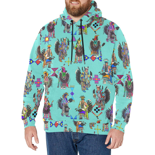Men's Tradish Dancers Eggshell Blue Men's Long Sleeve Fleece Hoodie