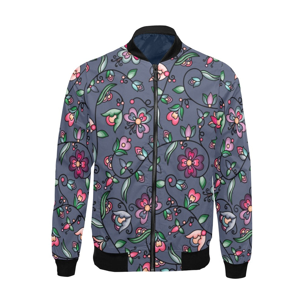 Amber Evening Garland Blue Bomber Jacket for Men