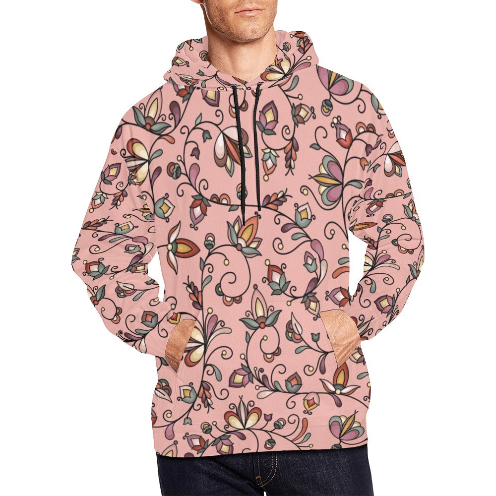 Burnt Sky Petals Peach Hoodie for Men