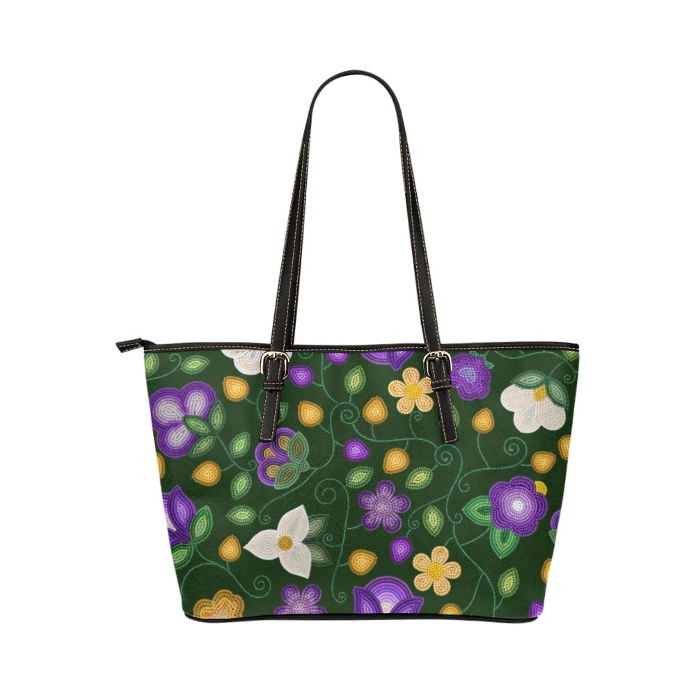 Midnight Moss Bloom Forest Leather Tote