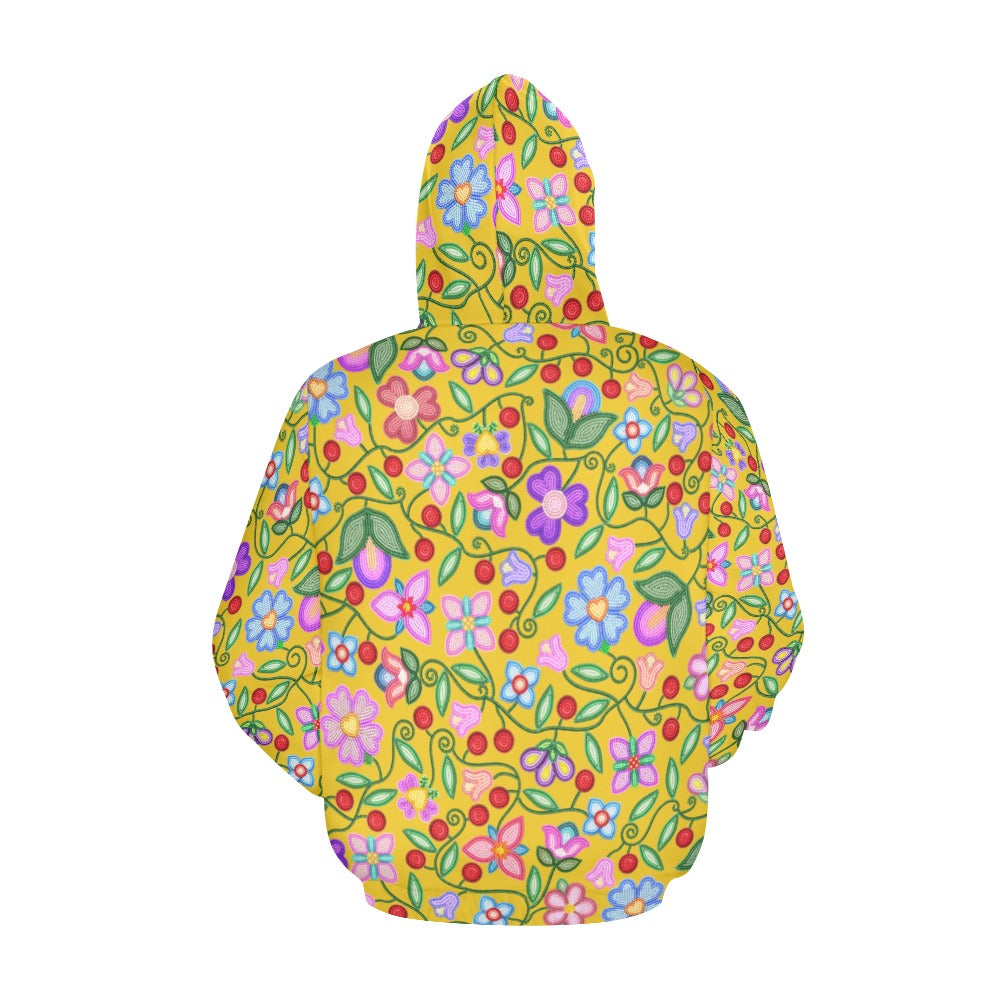 Petal Harmony Ochre Hoodie for Men