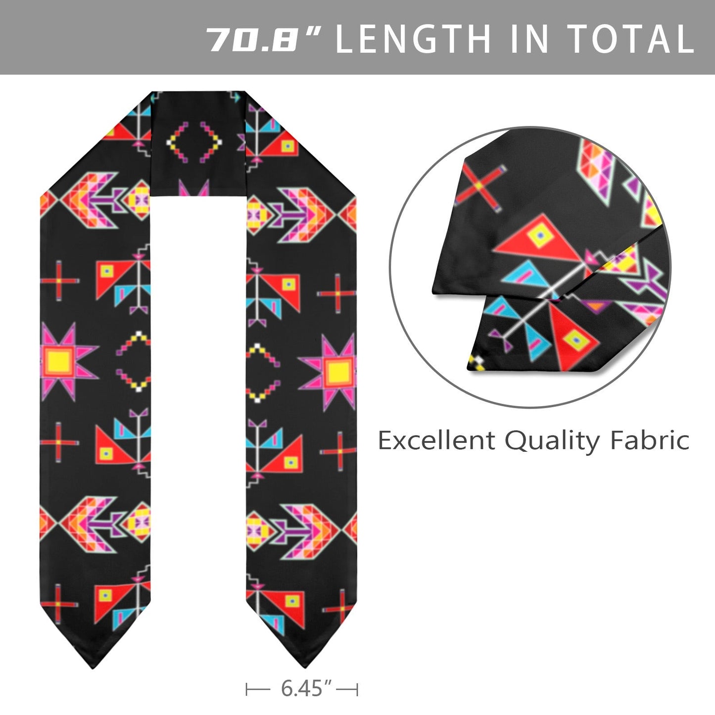 Scattered Generations Black Graduation Stole