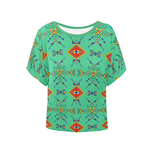Buffalo Jump Sage Women's Batwing-Sleeved Blouse T shirt