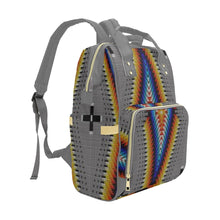 Load image into Gallery viewer, Diamond in the Bluff Grey Multi-Function Diaper Backpack/Diaper Bag
