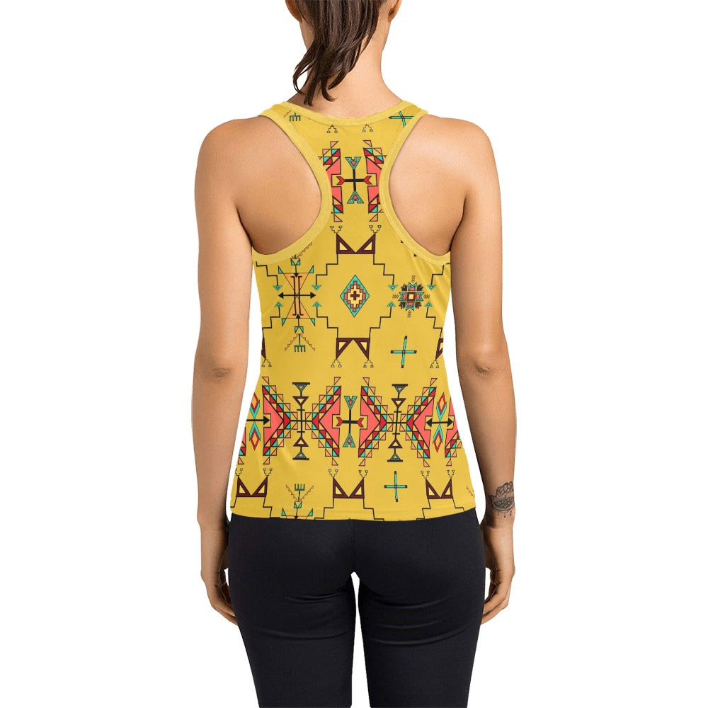 Thunder Flight Yellow Women's Racerback Tank Top