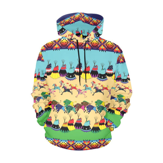 Horses and Buffalo Ledger Hoodie for Men