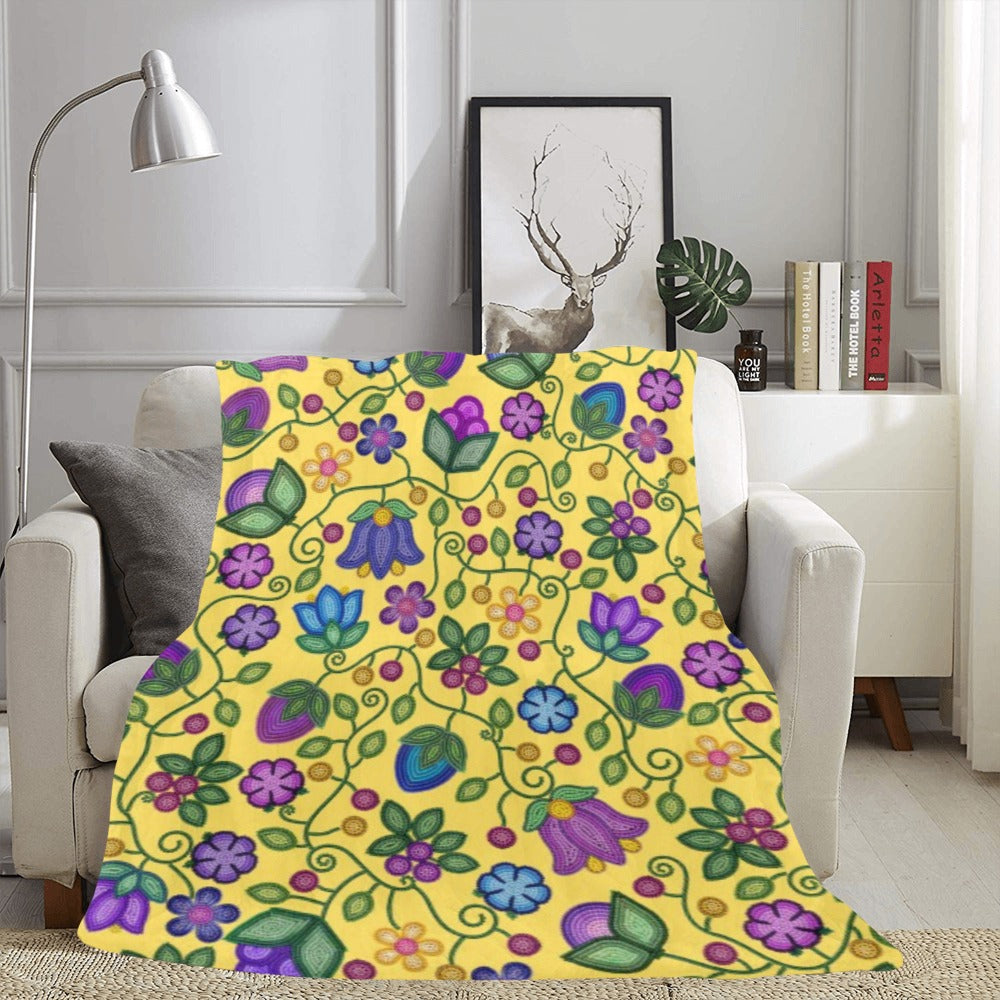 Bloom Uplift Yellow X-Large Micro Fleece Blanket