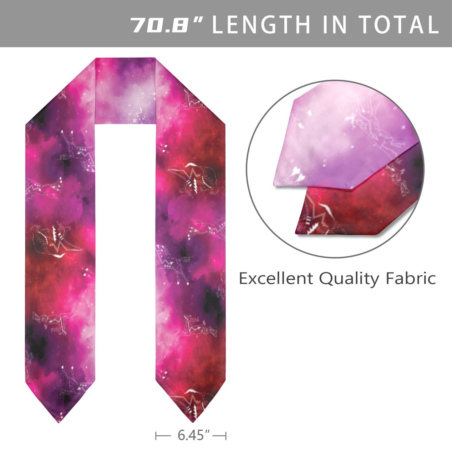 Animal Ancestors 8 Gaseous Clouds Pink and Red Graduation Stole