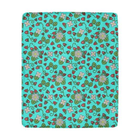 Strawberry Dreams Turquoise Ultra-Soft Micro Fleece Blanket 50"x60"
