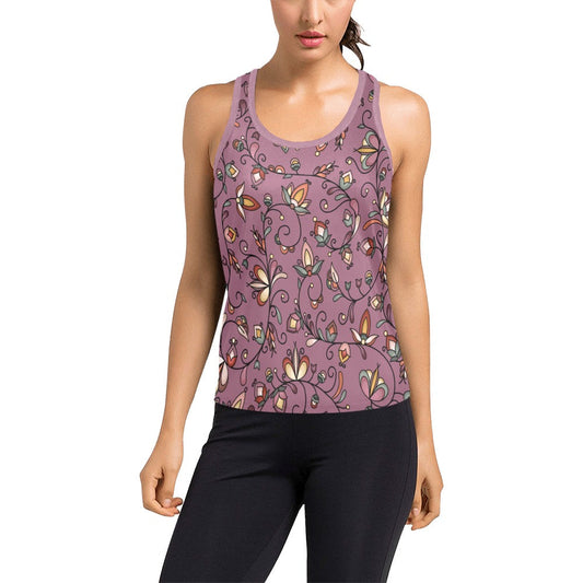 Burnt Sky Petals Magenta Women's Racerback Tank Top