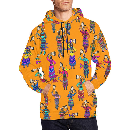 Women's Jingle Dancers Orange Hoodie for Men