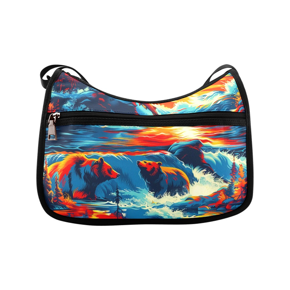 Fishing Bears 2 Crossbody Bag