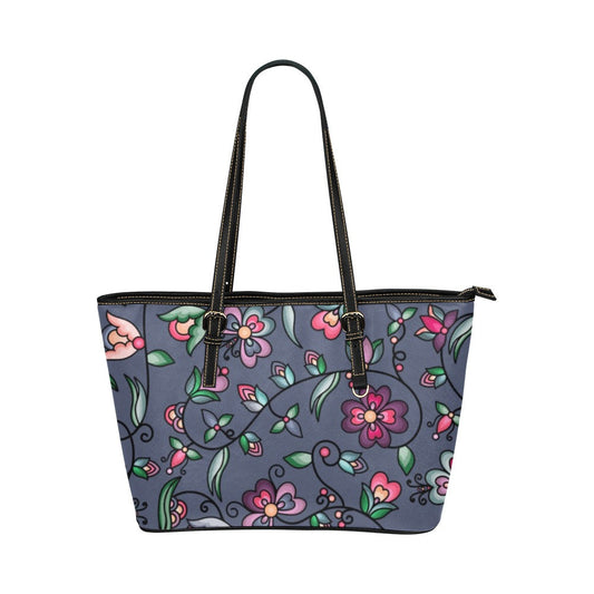 Amber Evening Garland Blue Leather Tote