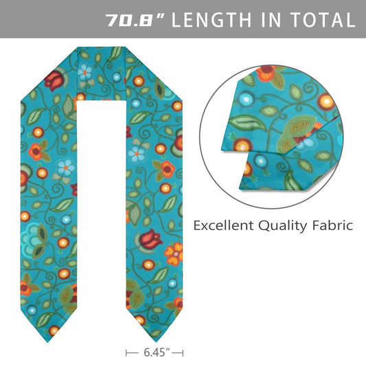 Prairie Fire Petals Ocean Graduation Stole