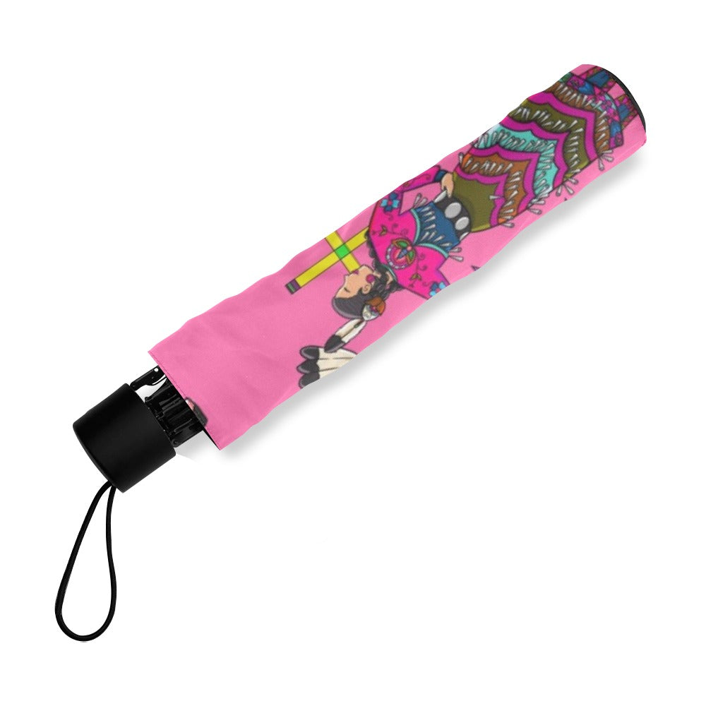 Women's Jingle Dancers Pink Foldable Umbrella