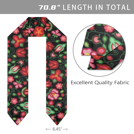 Rose Reverie Black Graduation Stole