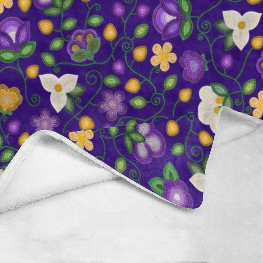 Midnight Moss Bloom Aubergine Small Micro Fleece Blanket