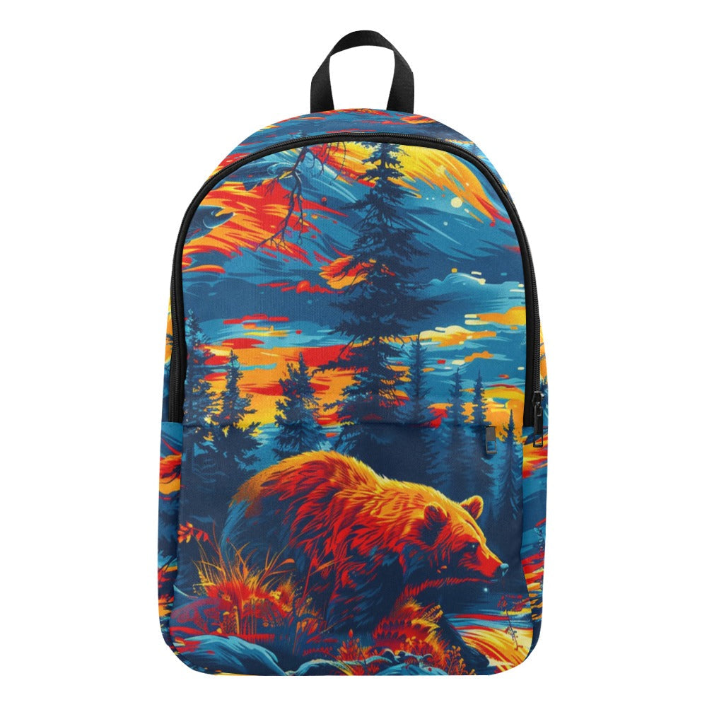 Fishing Bear Fabric Backpack for Adult