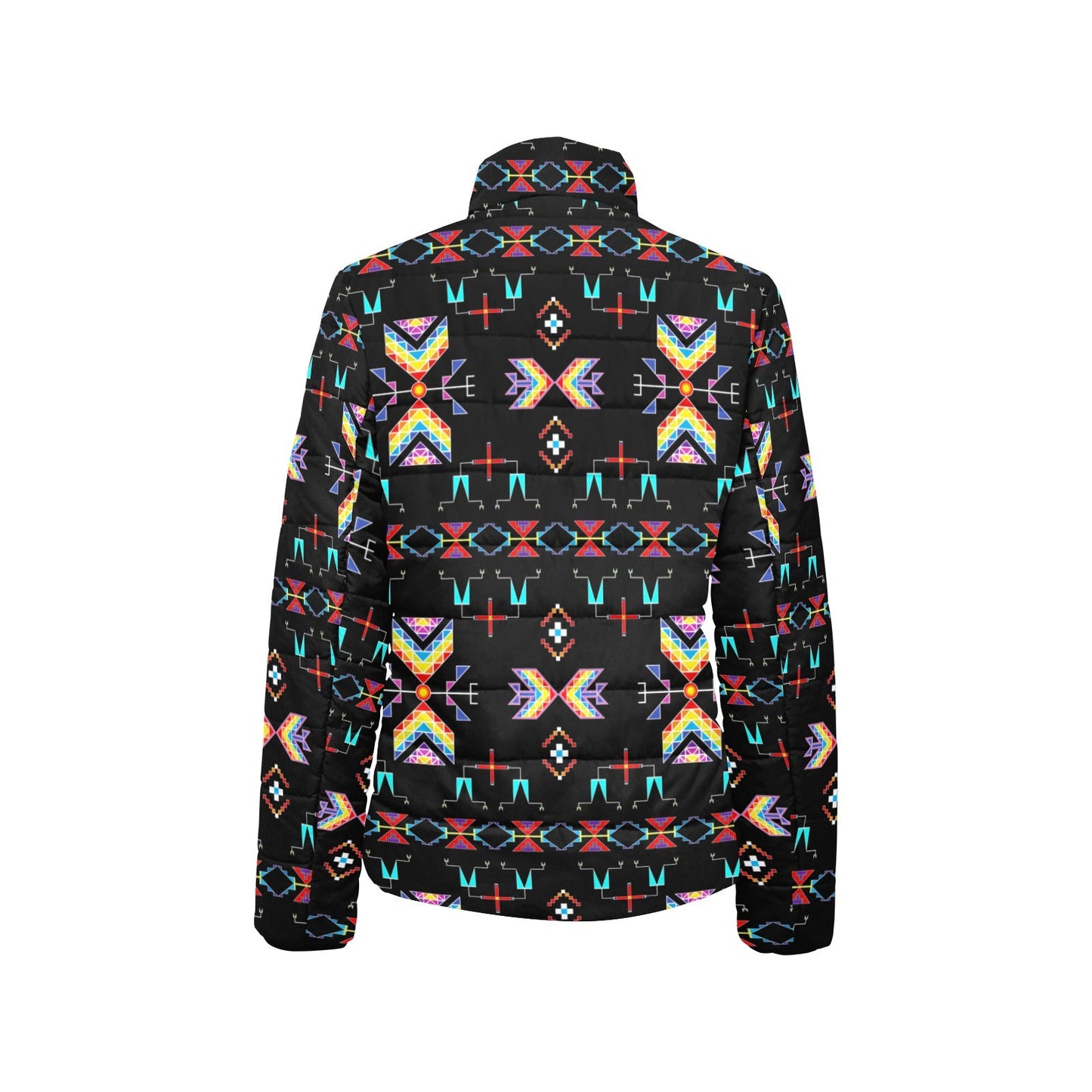 Rainy Chief Rainbow Black Women's Padded Jacket