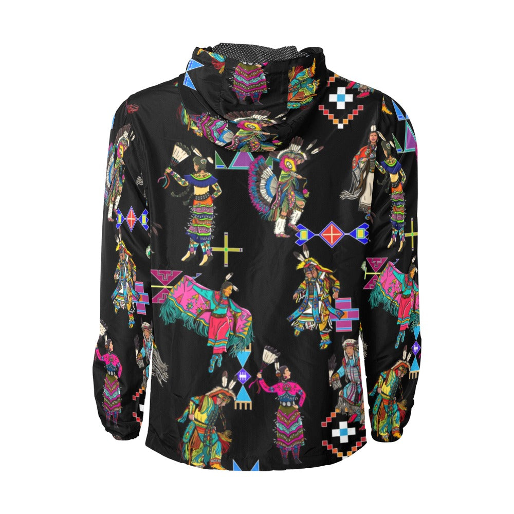 Grand Entry Dancers Black Men's Windbreaker