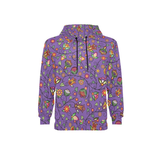 Heartbeat Petals Purple Fleece Hoodie