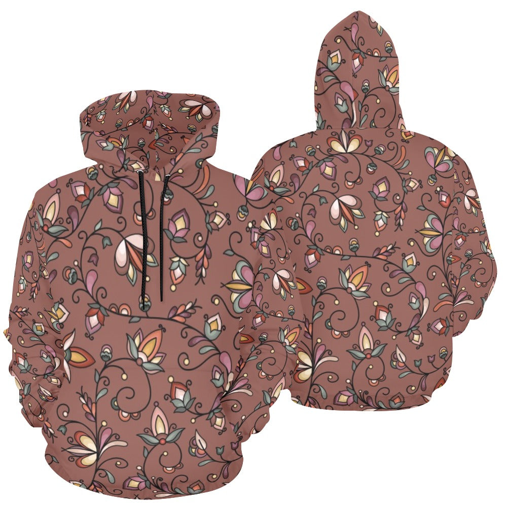Burnt Sky Petals Brown Hoodie for Men