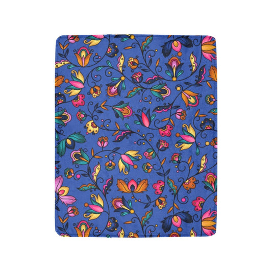 Copper Prairie Petals Blue Ultra-Soft Micro Fleece Blanket 40"x50"