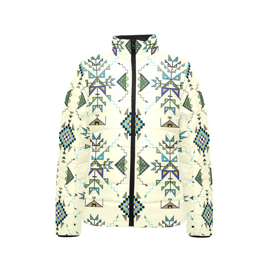Bear Shield Cream Stand Collar Jacket