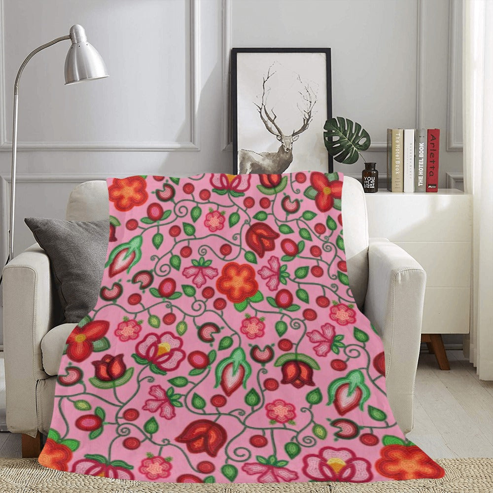 Rose Reverie Pink X-Large Micro Fleece Blanket