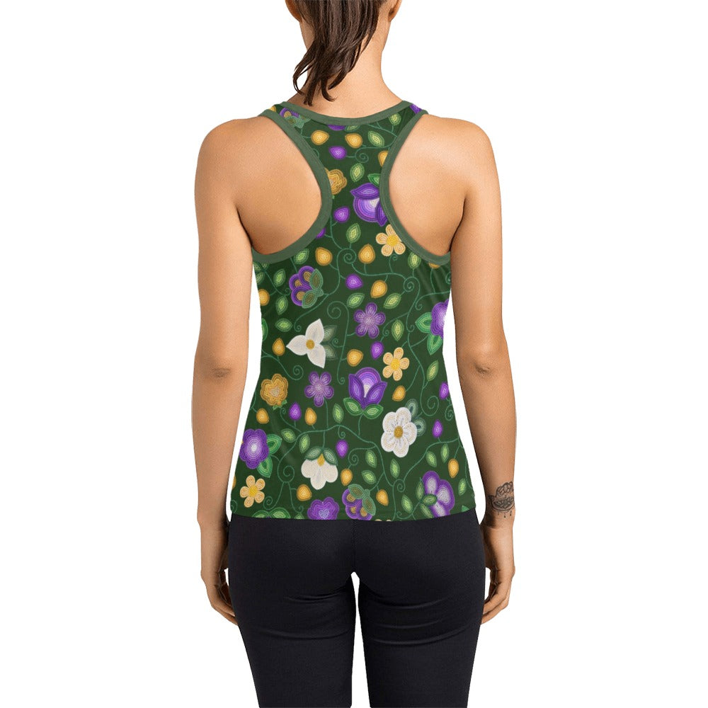 Midnight Moss Bloom Forest Racerback Tank Top