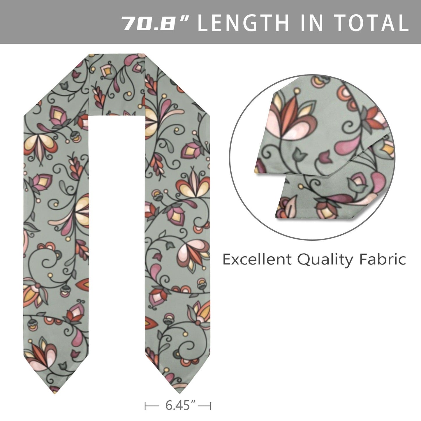 Burnt Sky Petals Graduation Stole