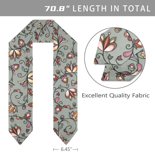 Burnt Sky Petals Green Graduation Stole