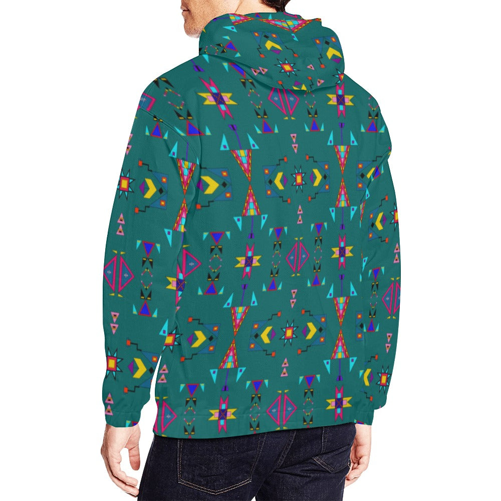 Enemy Territory Teal Hoodie for Men