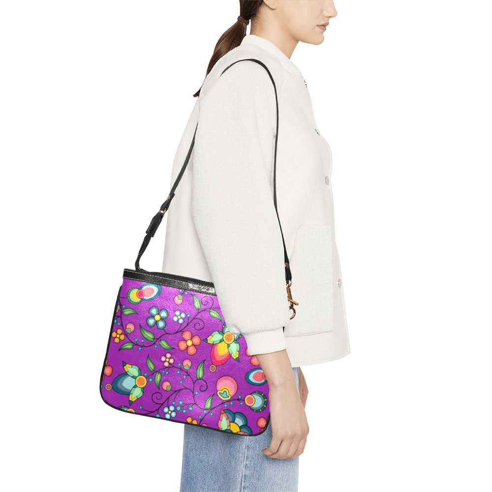 Floral Bounty Purple Small Shoulder Bag