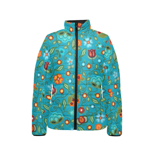 Prairie Fire Petals Ocean Stand Collar Jacket