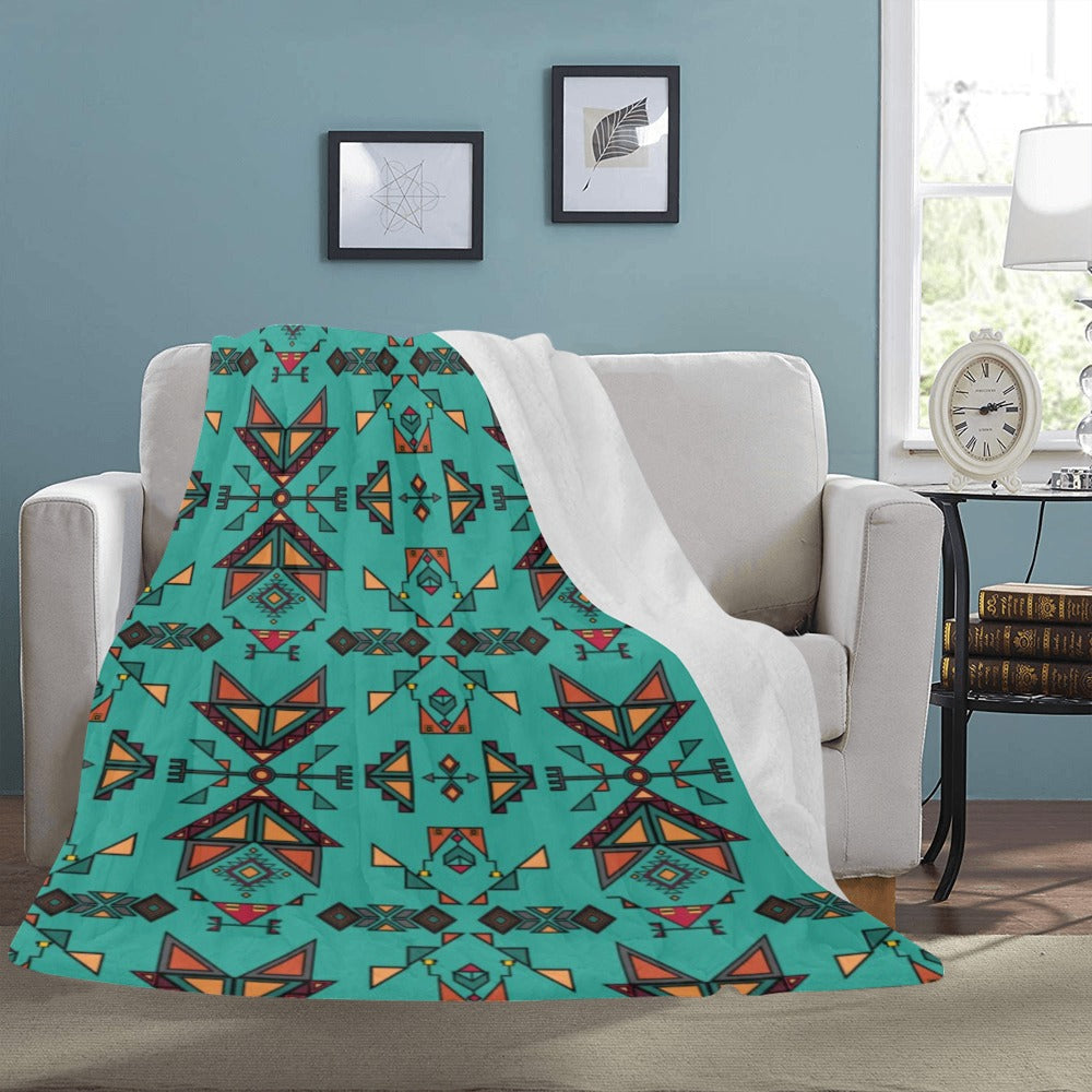 Arrow dawn Turquoise X-Large Micro Fleece Blanket
