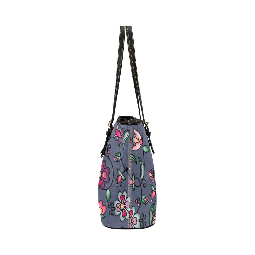 Amber Evening Garland Blue Leather Tote