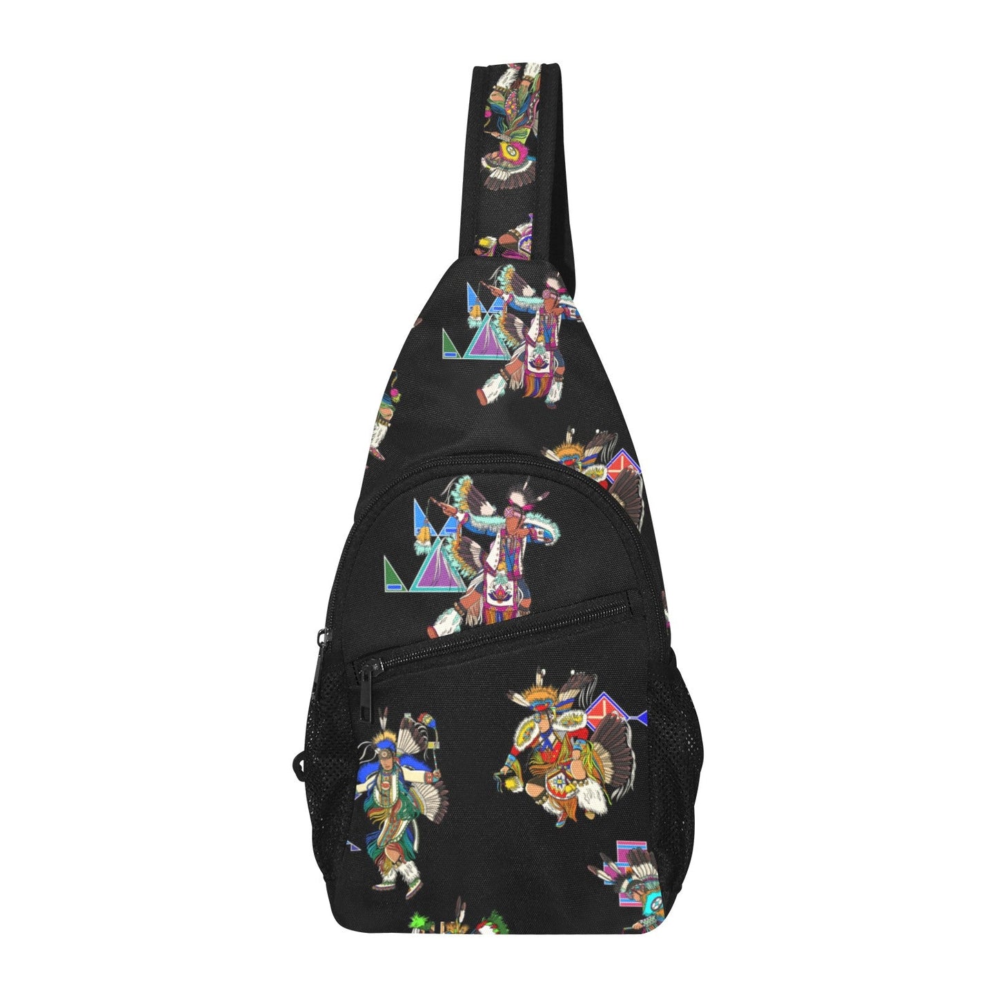 Men's Fancy Dancer Black Chest Bag