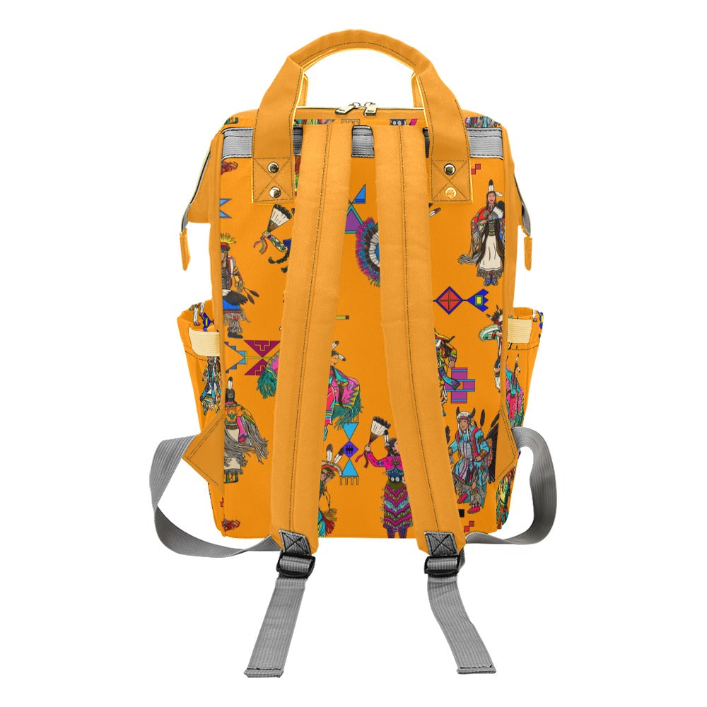 Grand Entry Dancers Orange Multi-Function Diaper Backpack