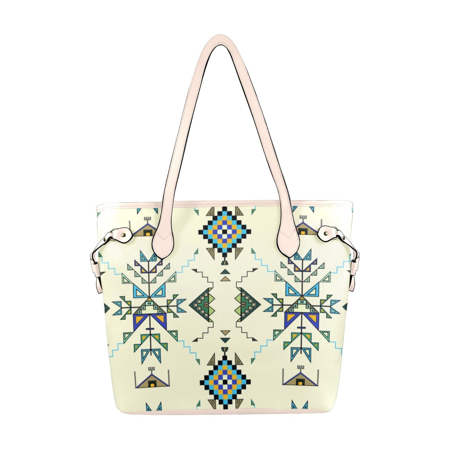 Bear Shield Cream Clover Canvas Tote Bag