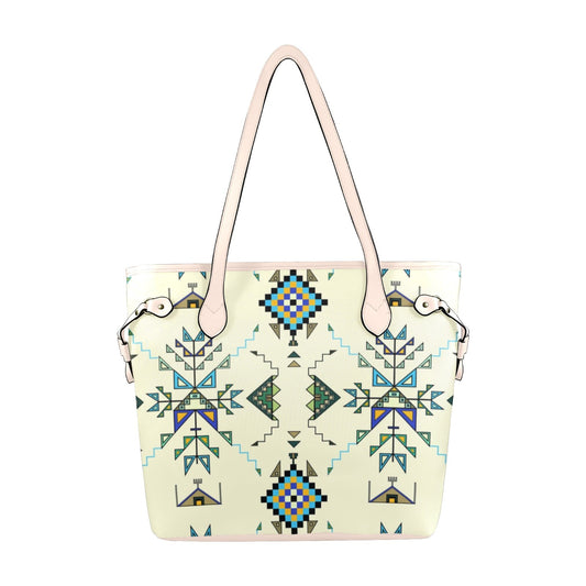 Bear Shield Cream Clover Canvas Tote Bag