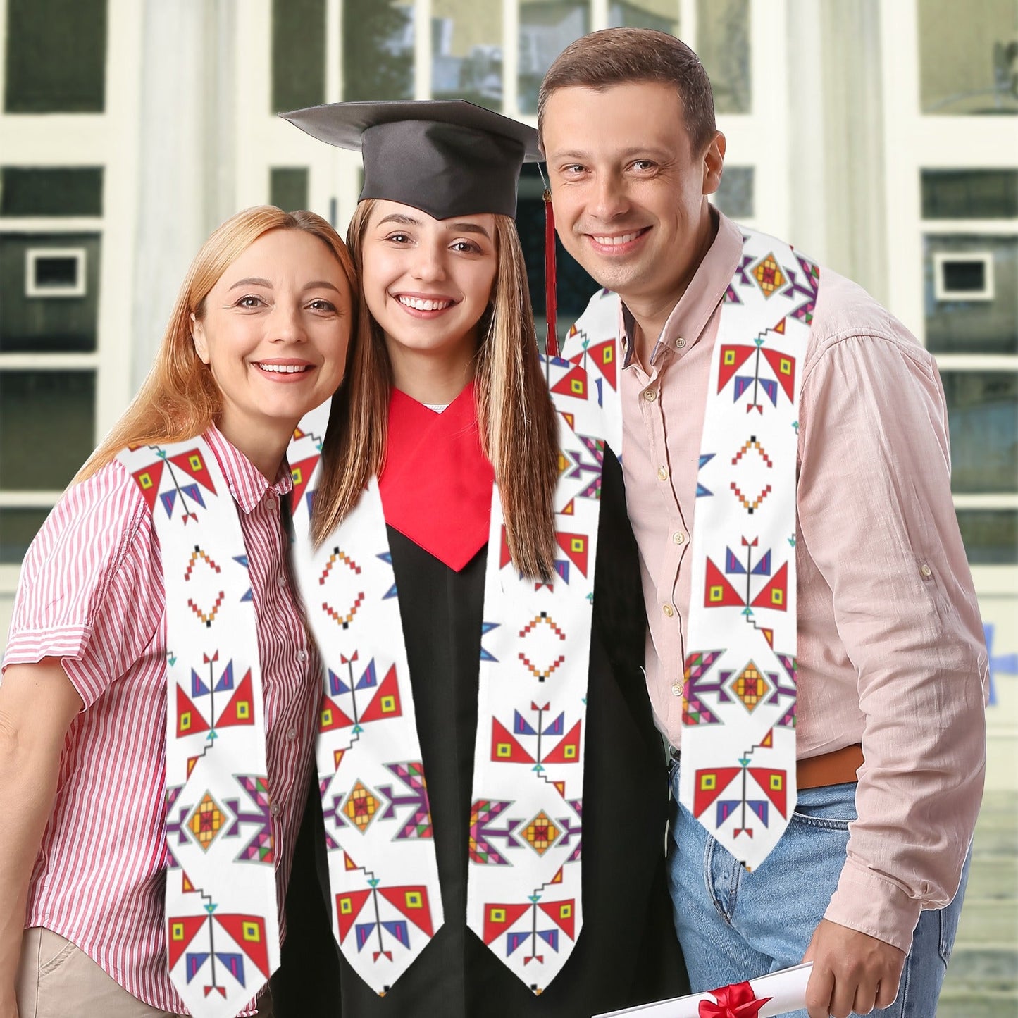 Scattered Generations White Graduation Stole