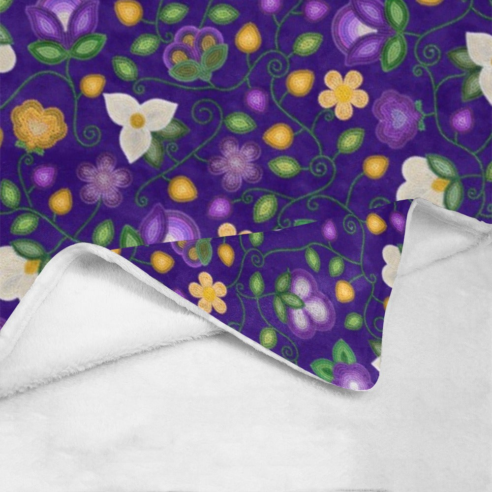 Midnight Moss Bloom Aubergine X-Large Micro Fleece Blanket