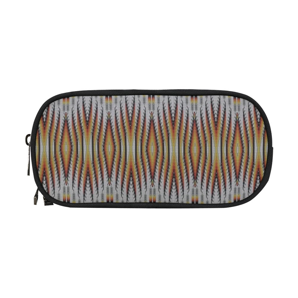 Fire Feather White Pencil Pouch