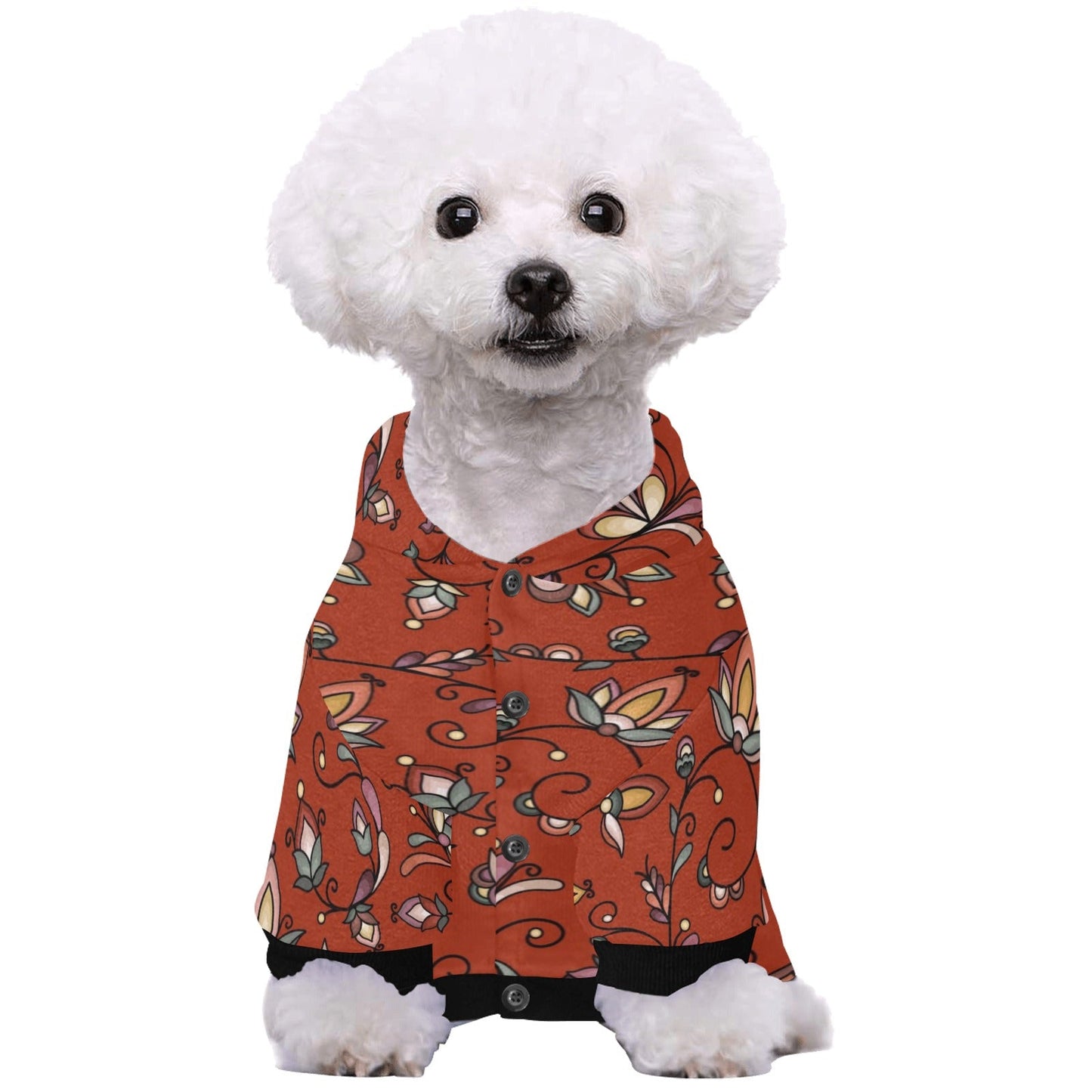 Burnt Sky Petals Red Pet Dog Hoodie
