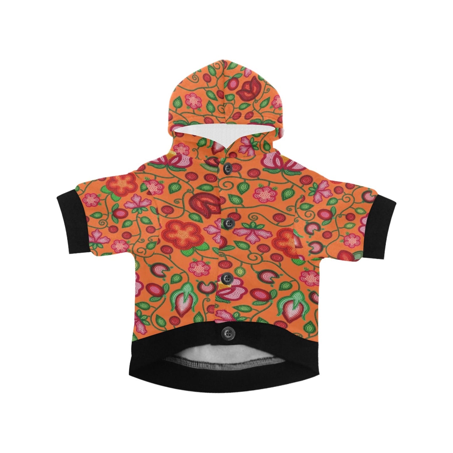 Rose Reverie Orange Pet Hoodie
