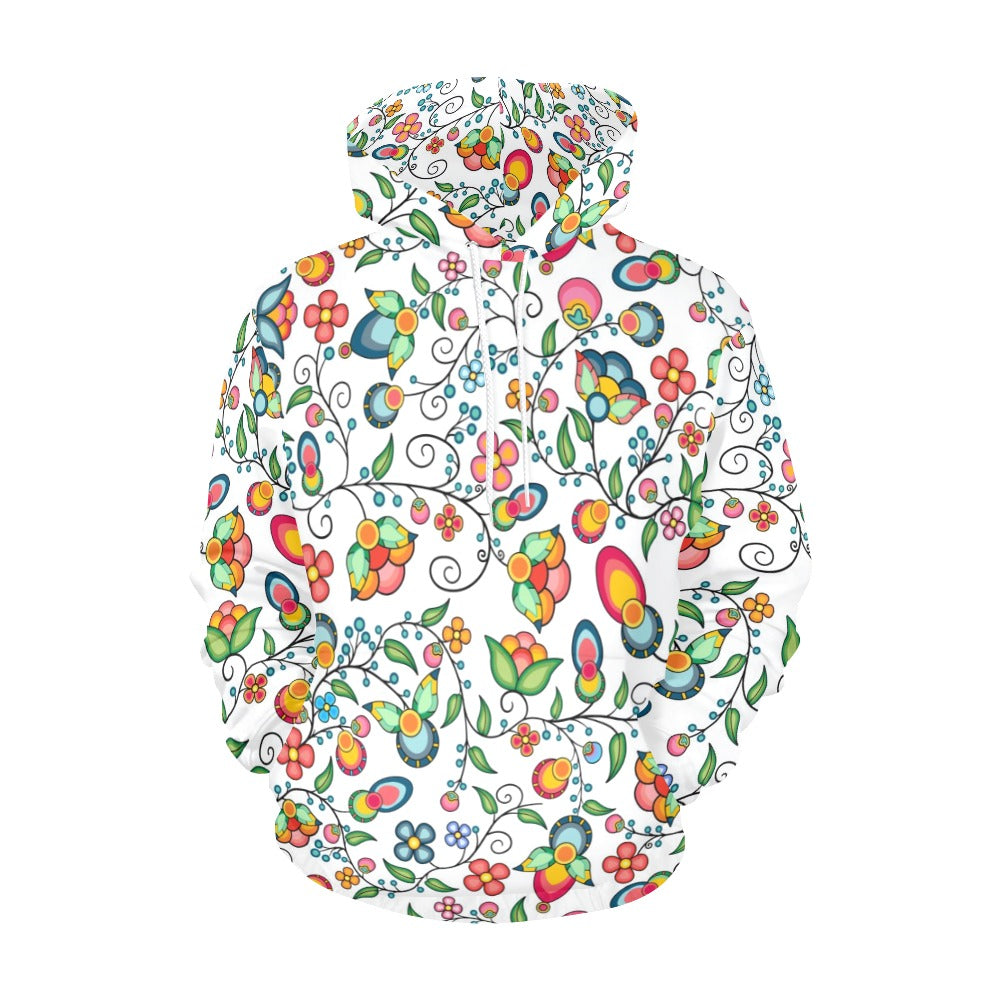 Floral Bounty White Hoodie for Men