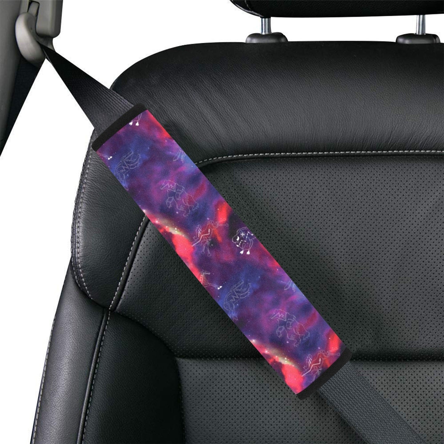 Animal Ancestors 3 Blue Pink Swirl Car Seat Belt Cover