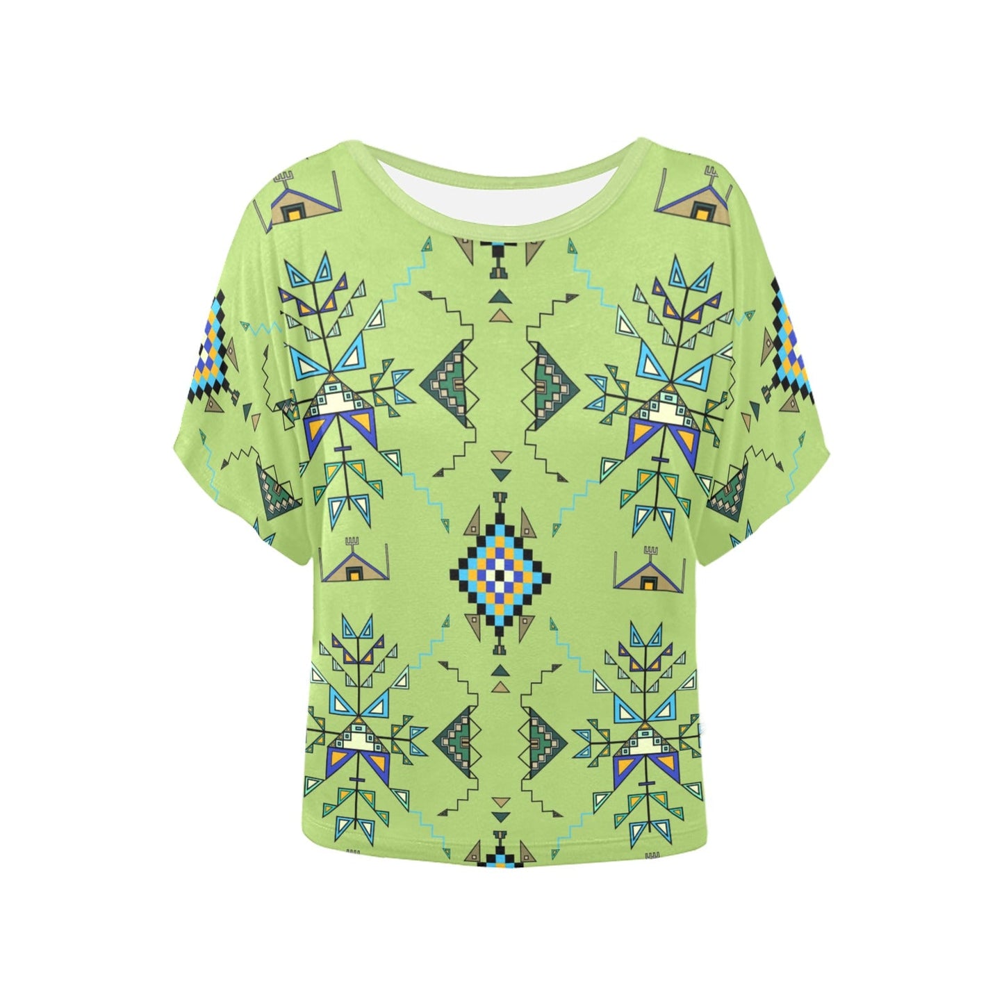Bear Shield Green Women's Batwing-Sleeved Blouse T shirt
